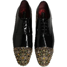 Black Embellished Men Derby Dress Formal Shoes