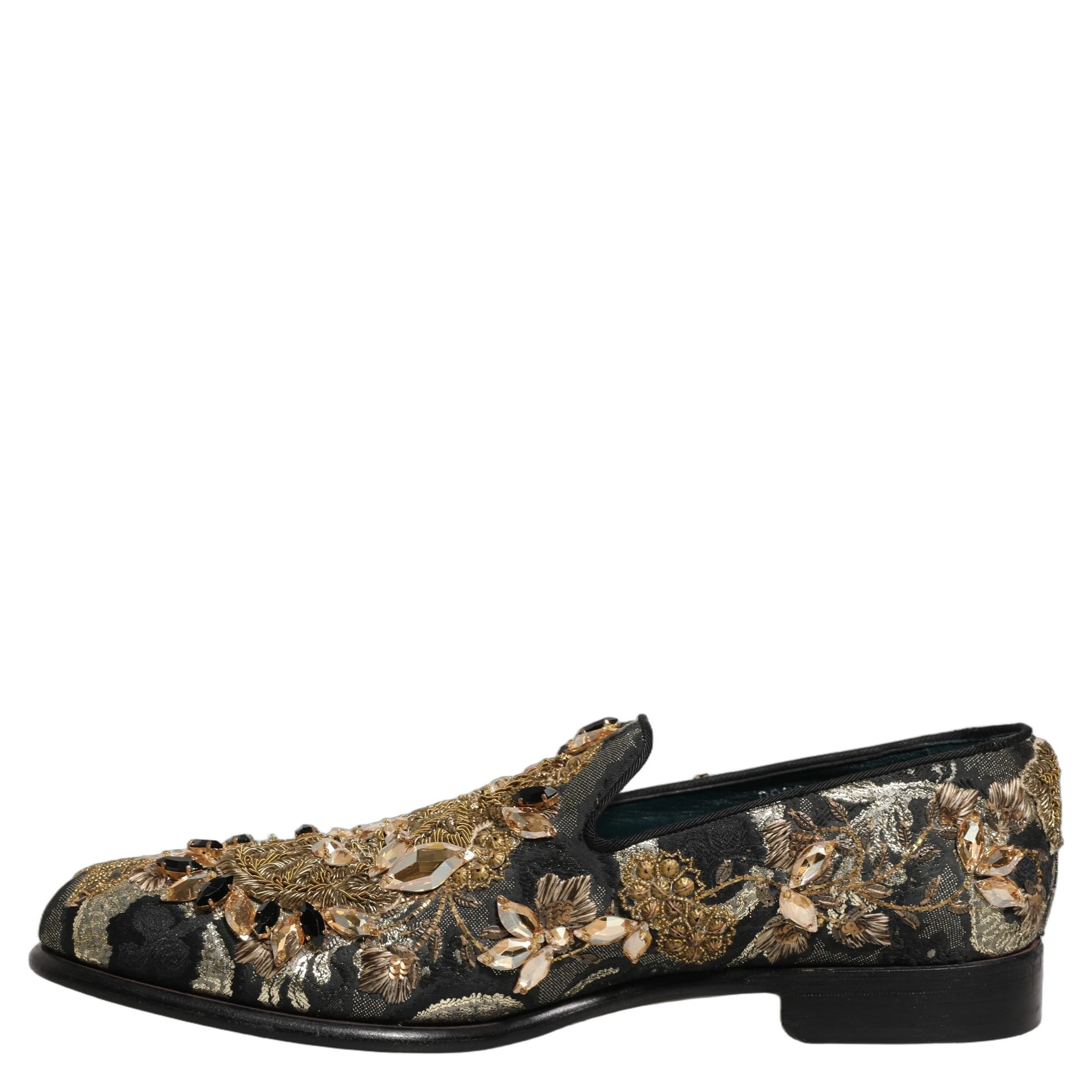 Black Velvet Embellished Dress Loafers Shoes
