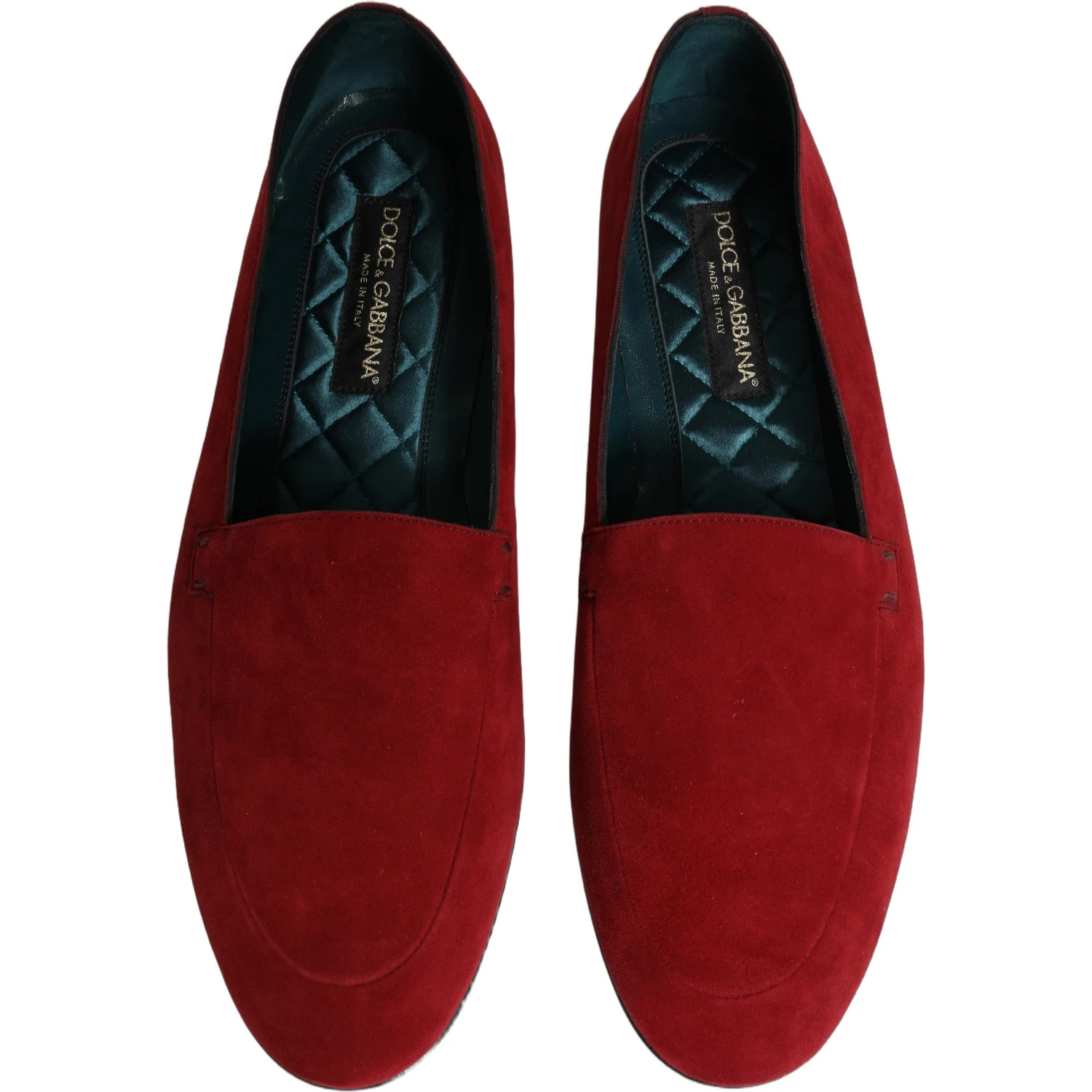 Red Suede Logo Slip On Flats Loafers Shoes