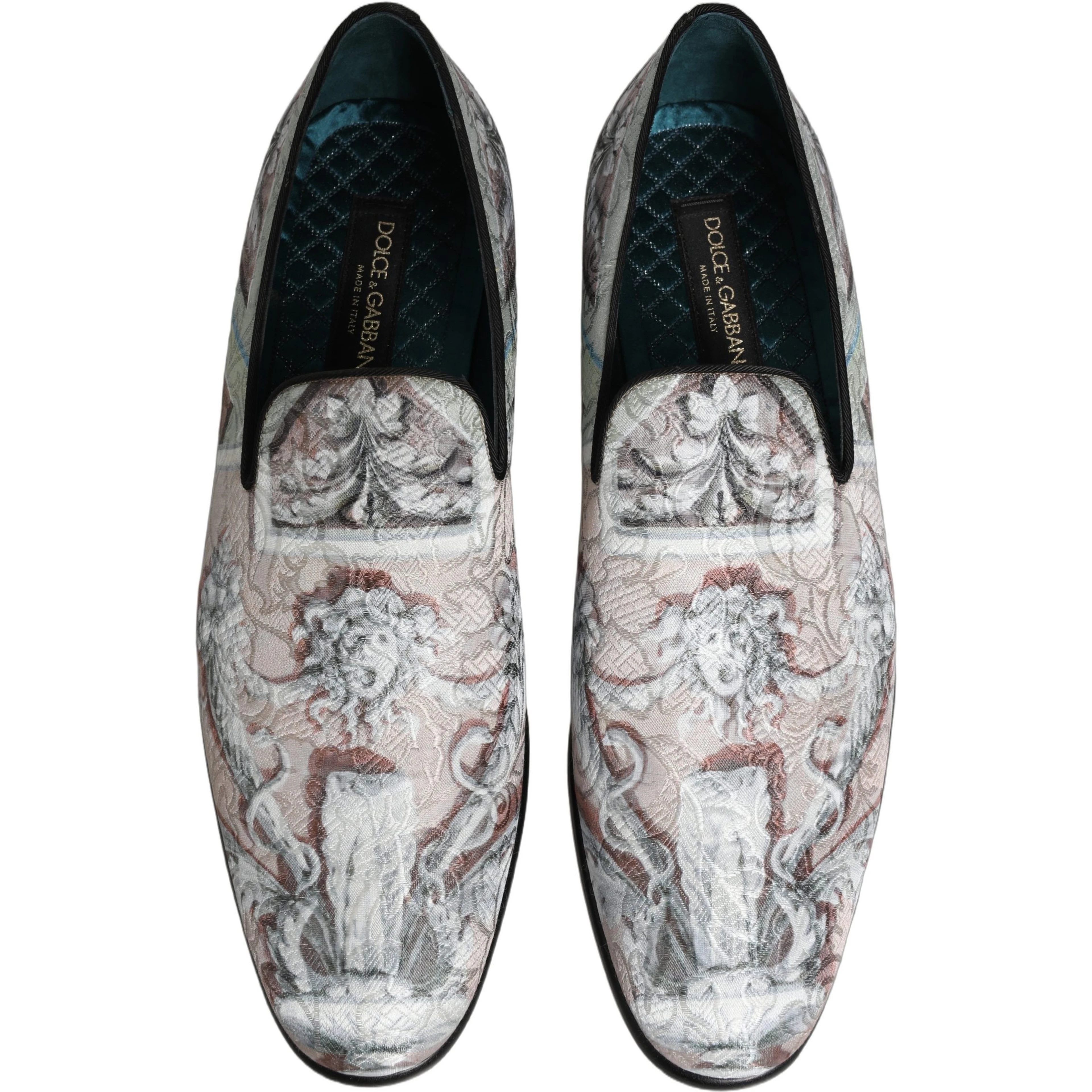 Multicolor Velvet Baroque Dress Loafers Shoes