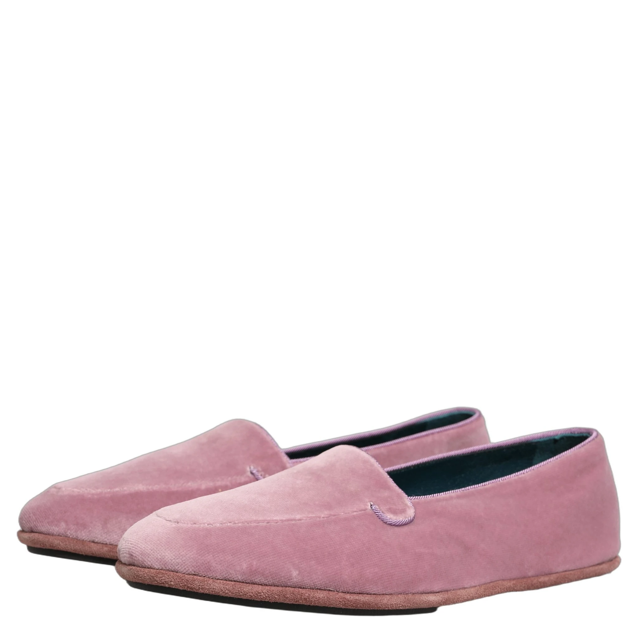 Pink Velvet Slip On Men Flats Loafers Shoes