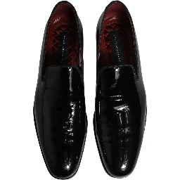 Black Patent Leather Men Dress Loafers Shoes