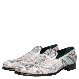 Multicolor Velvet Baroque Dress Loafers Shoes