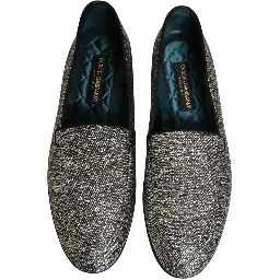Gray Lurex Glitter Men Dress Loafers Shoes