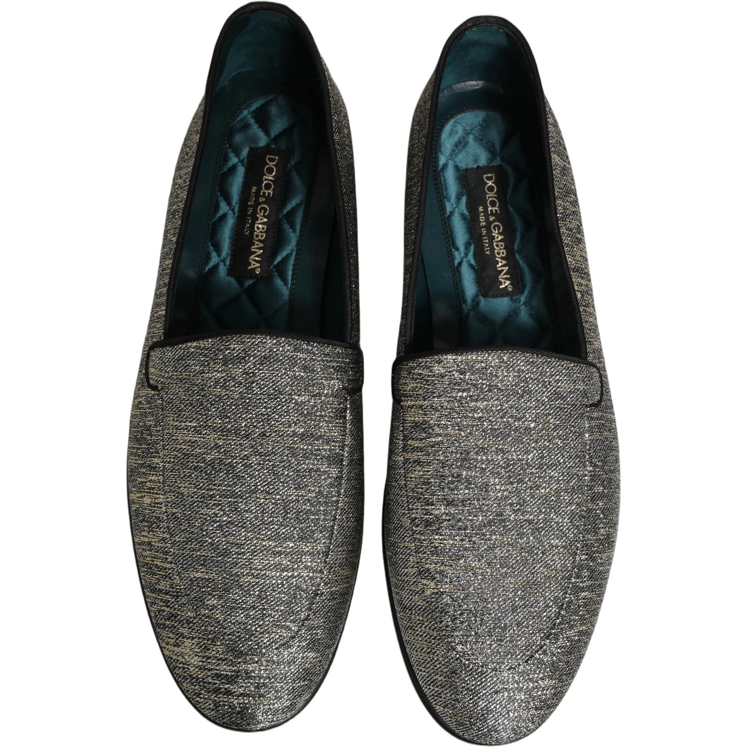 Gray Lurex Glitter Men Dress Loafers Shoes