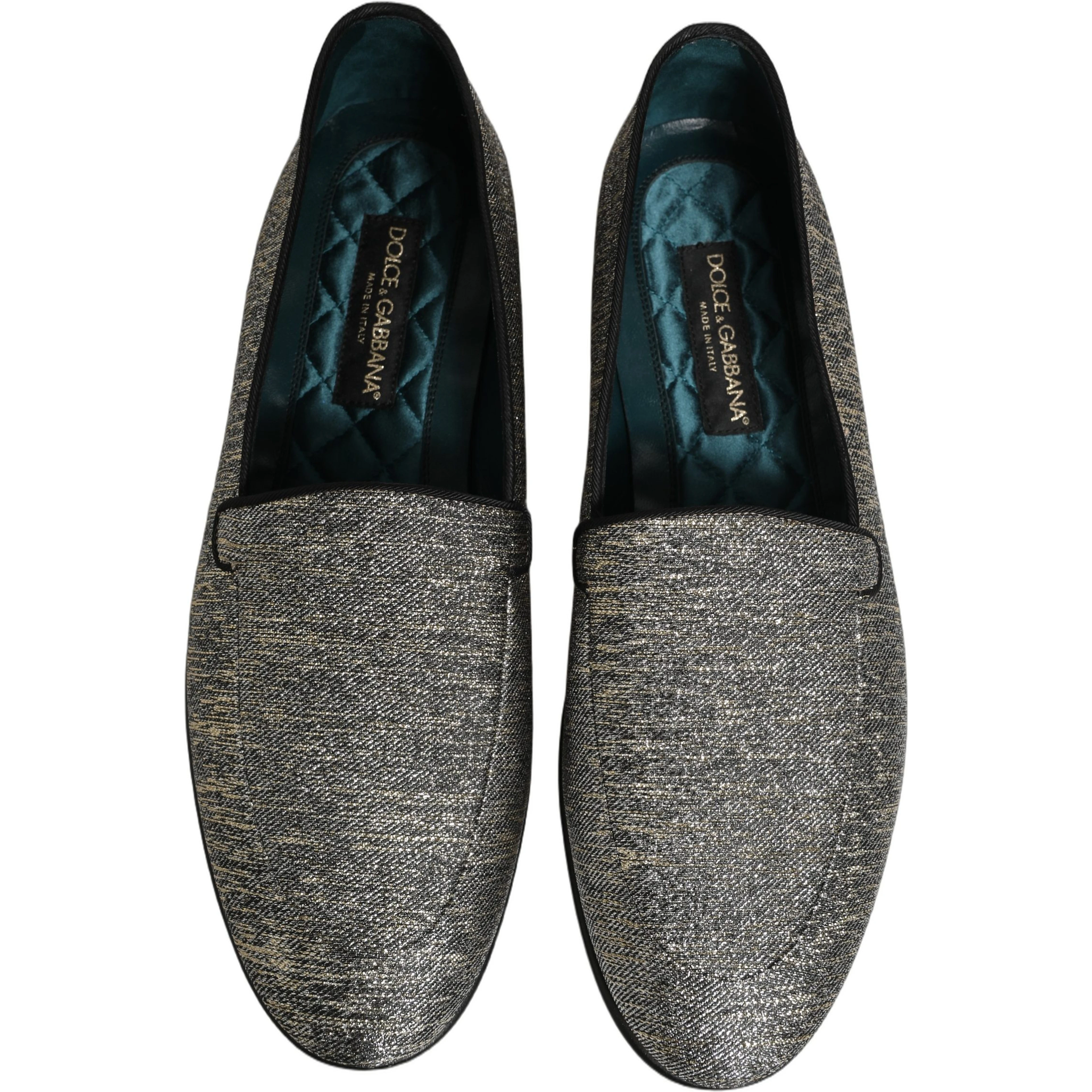 Gray Lurex Glitter Men Dress Loafers Shoes