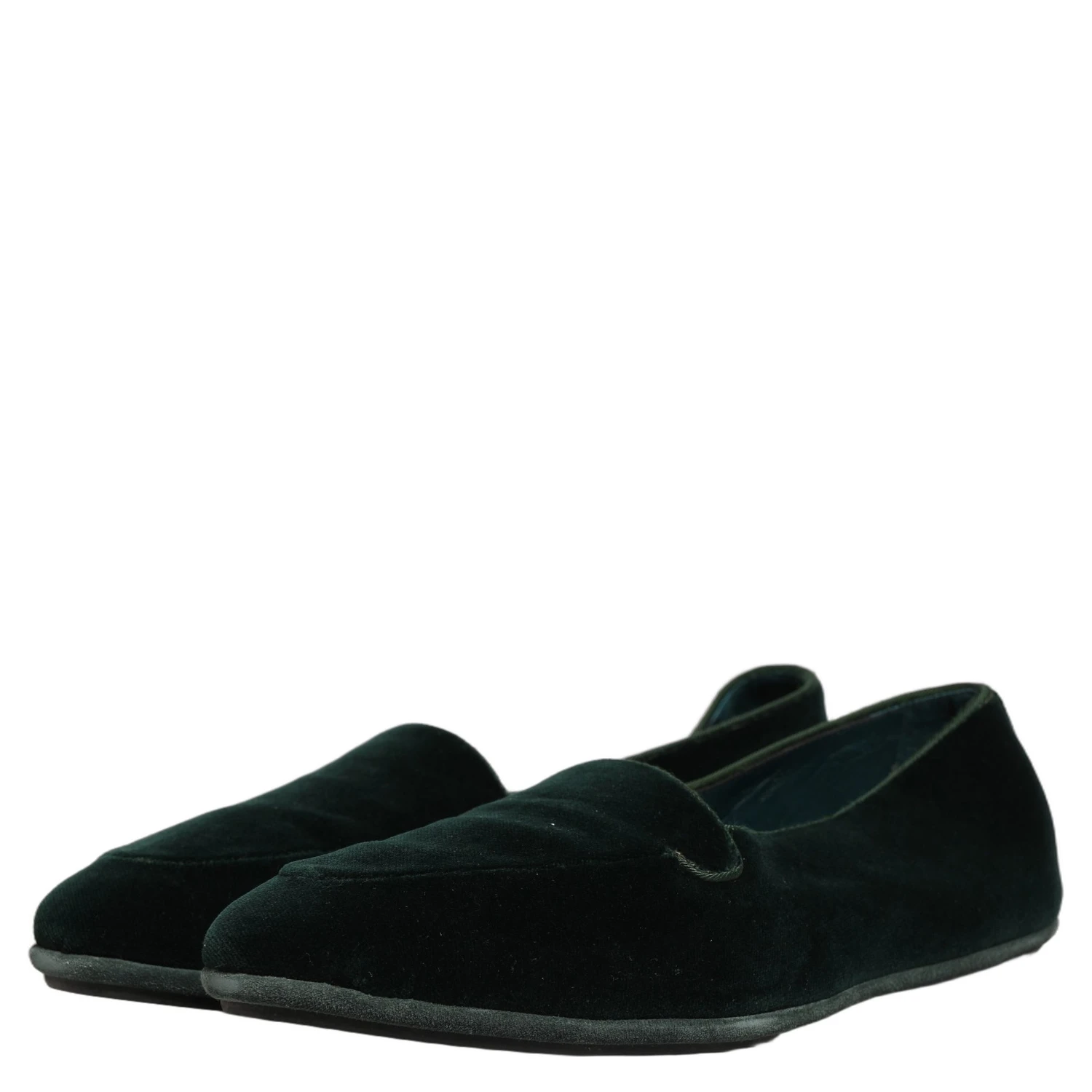 Green Velvet Slip On Men Flats Loafers Shoes