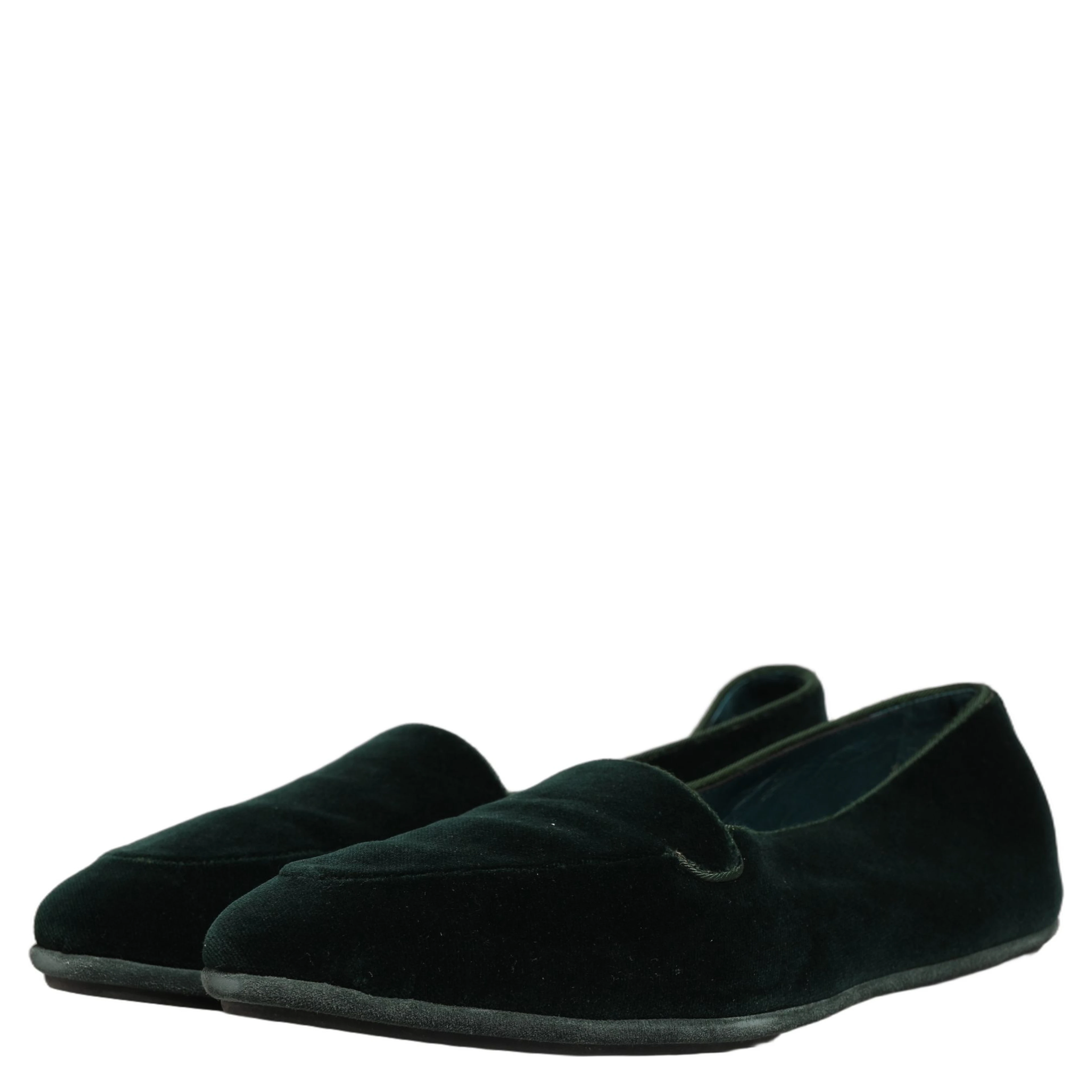 Green Velvet Slip On Men Flats Loafers Shoes