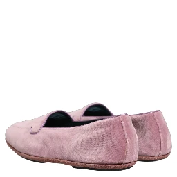 Pink Velvet Slip On Men Flats Loafers Shoes