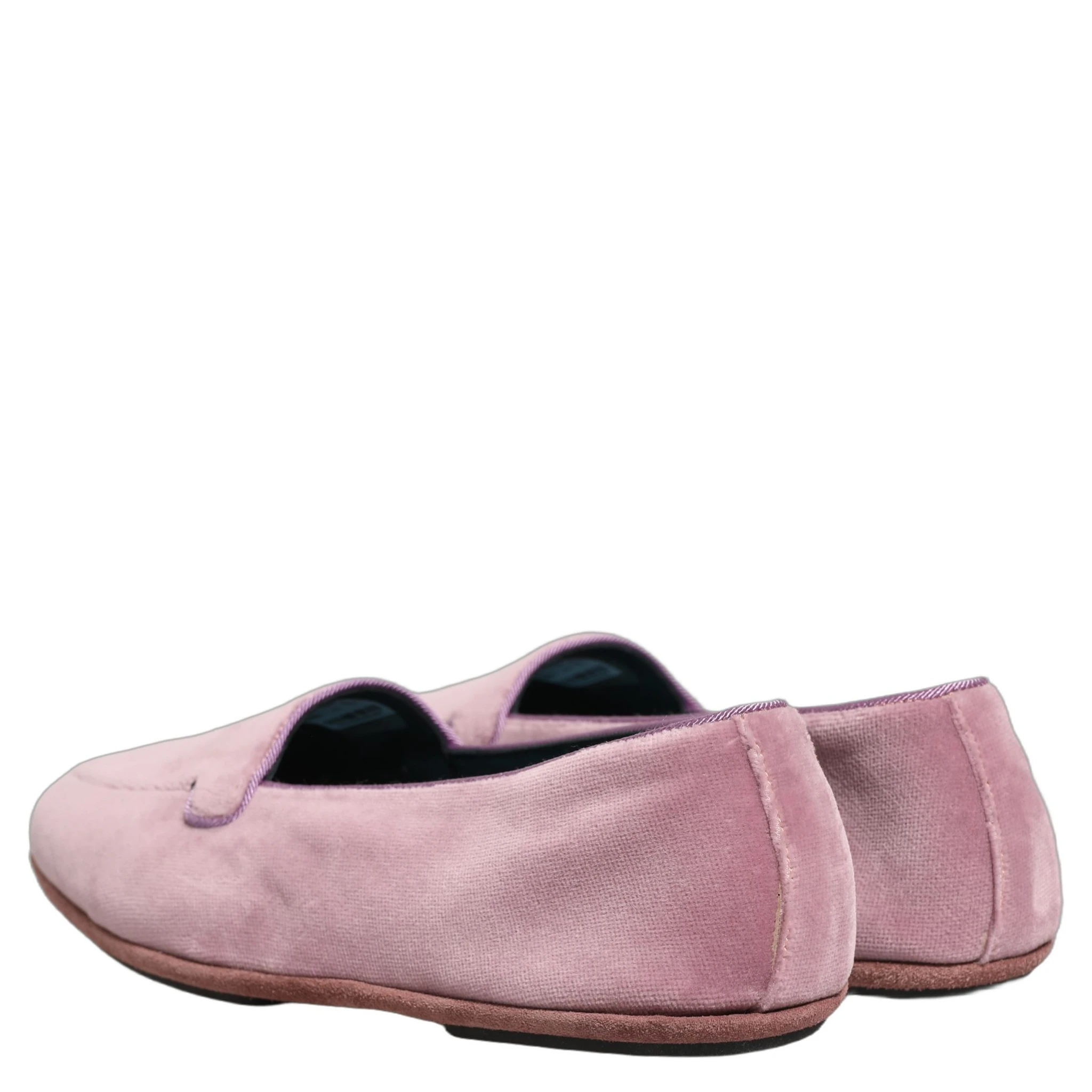 Pink Velvet Slip On Men Flats Loafers Shoes