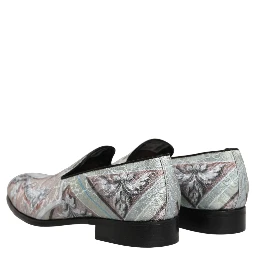 Multicolor Velvet Baroque Dress Loafers Shoes