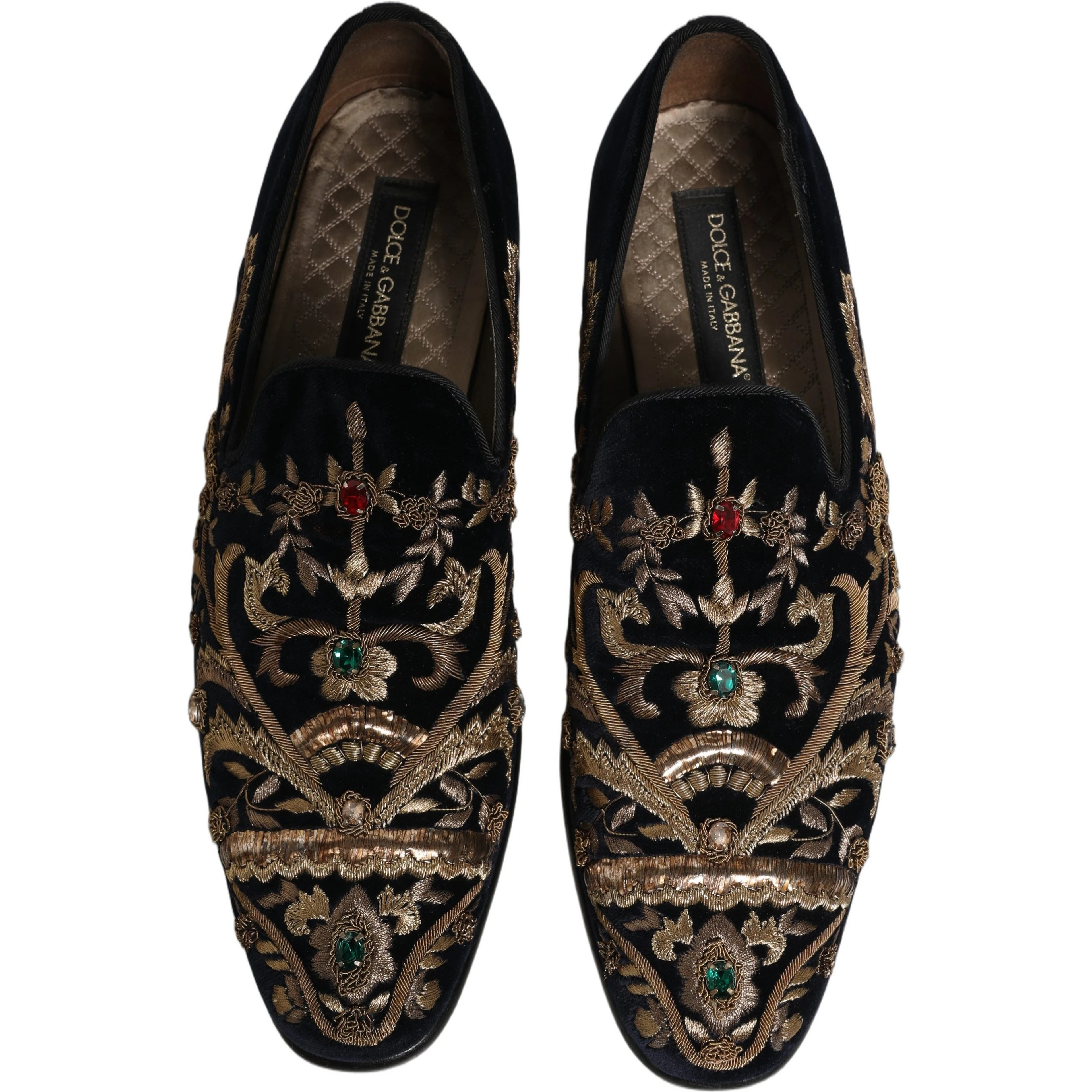 Black Velvet Embellished Dress Loafers Shoes