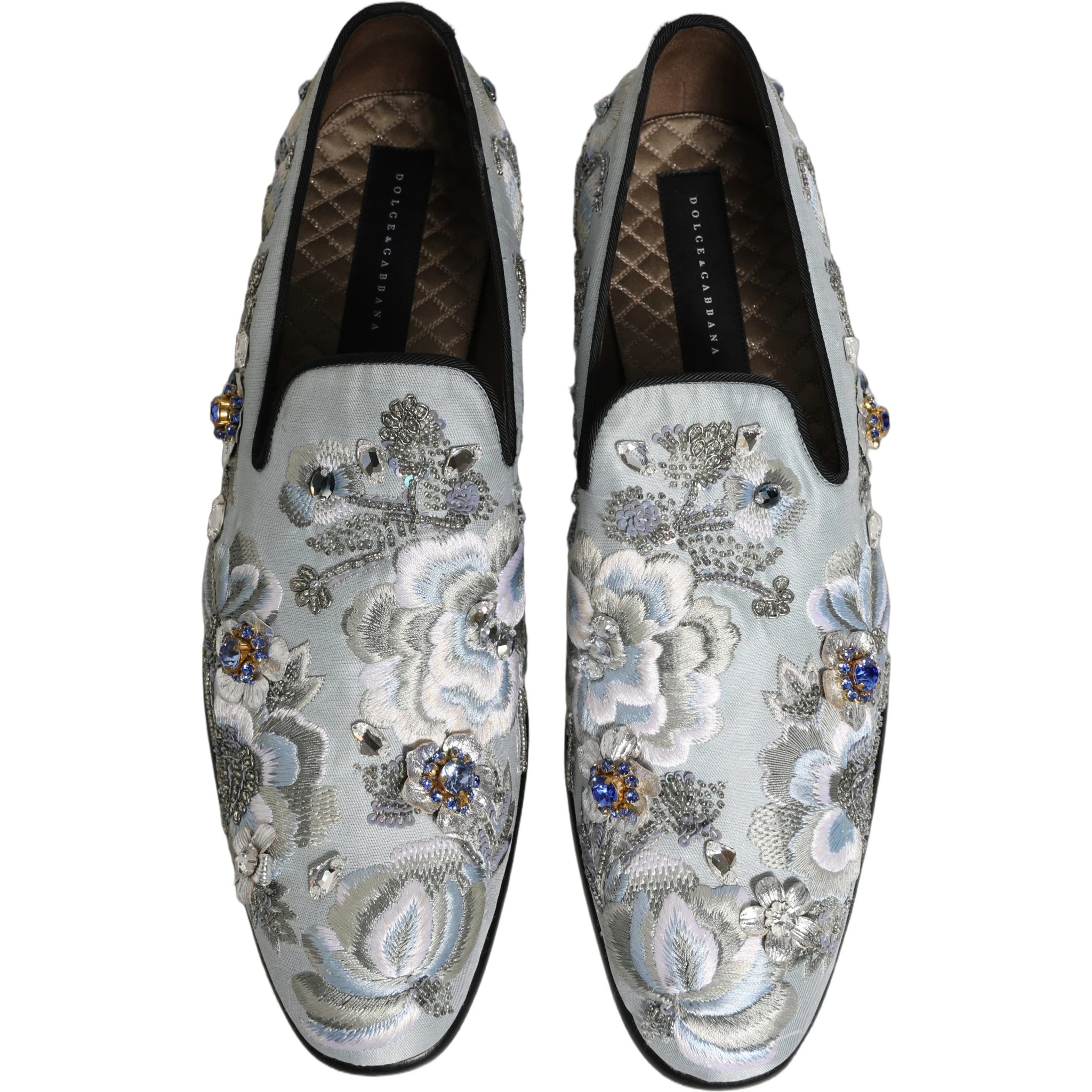 White Floral Embellished Men Loafers  Shoes