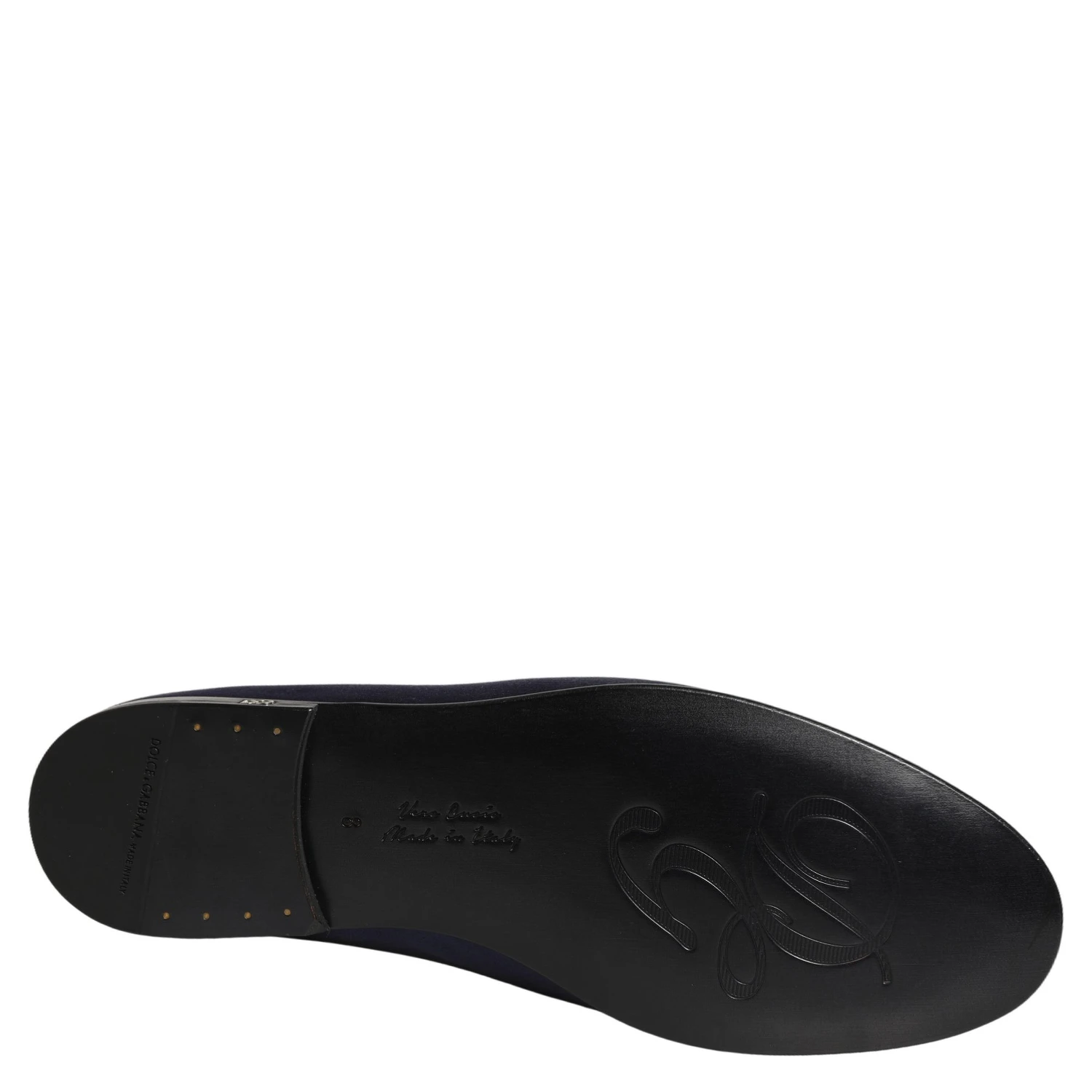 Blue Satin Logo Slip On Flats Loafers Shoes