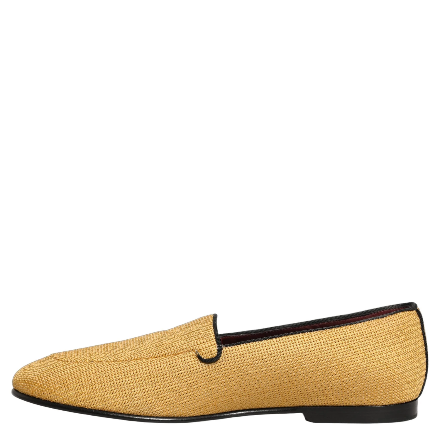 Yellow Woven Men Slip On Dress Loafers Shoes