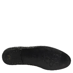 Black Crystal Embellished Men Loafers Shoes