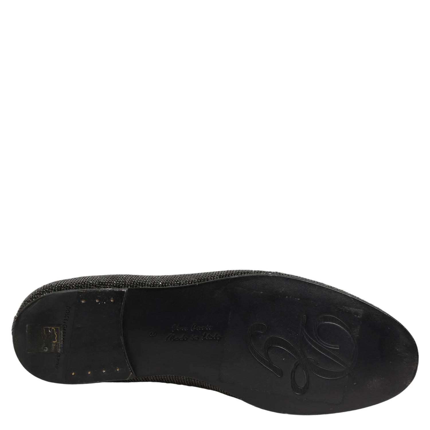 Black Crystal Embellished Men Loafers Shoes