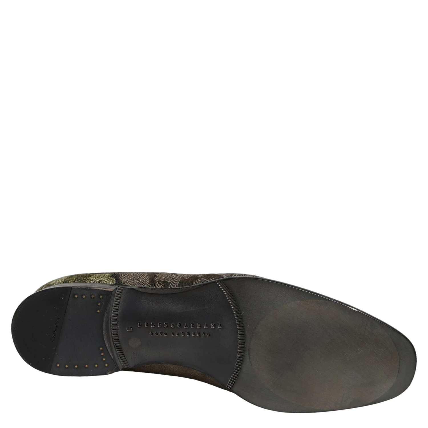 Brown Baroque Print Slip On Loafers Shoes