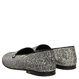 Gray Lurex Glitter Men Dress Loafers Shoes