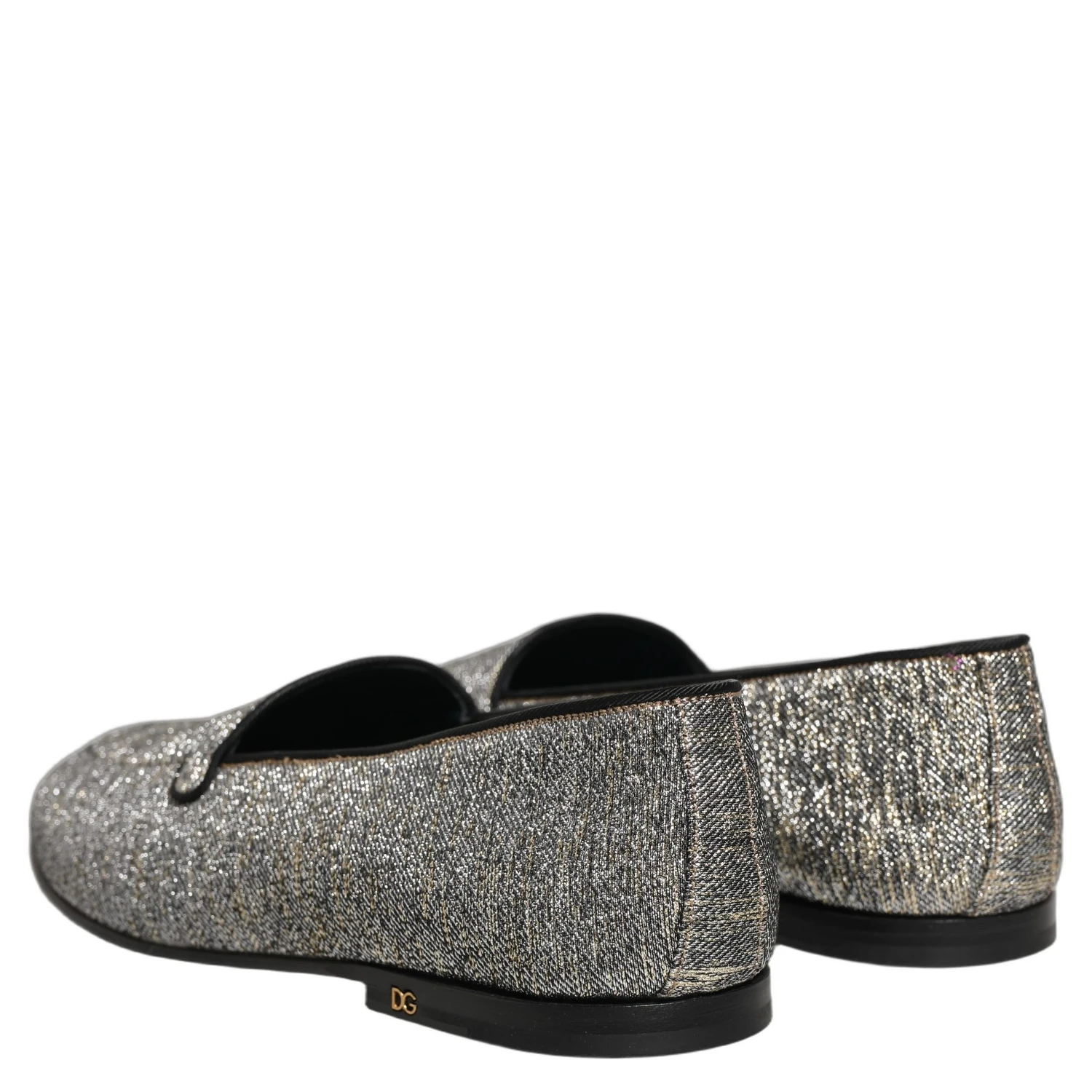 Gray Lurex Glitter Men Dress Loafers Shoes