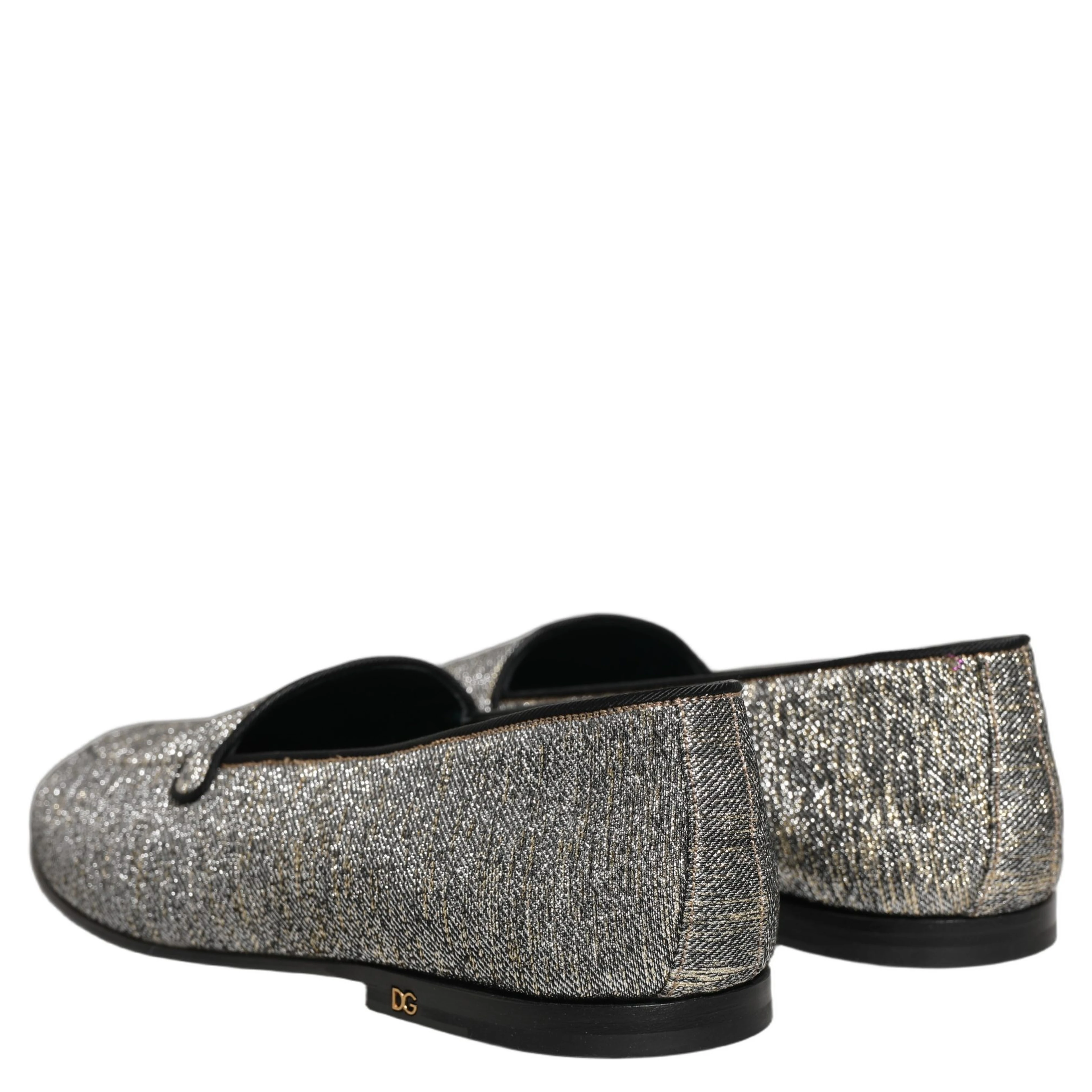 Gray Lurex Glitter Men Dress Loafers Shoes