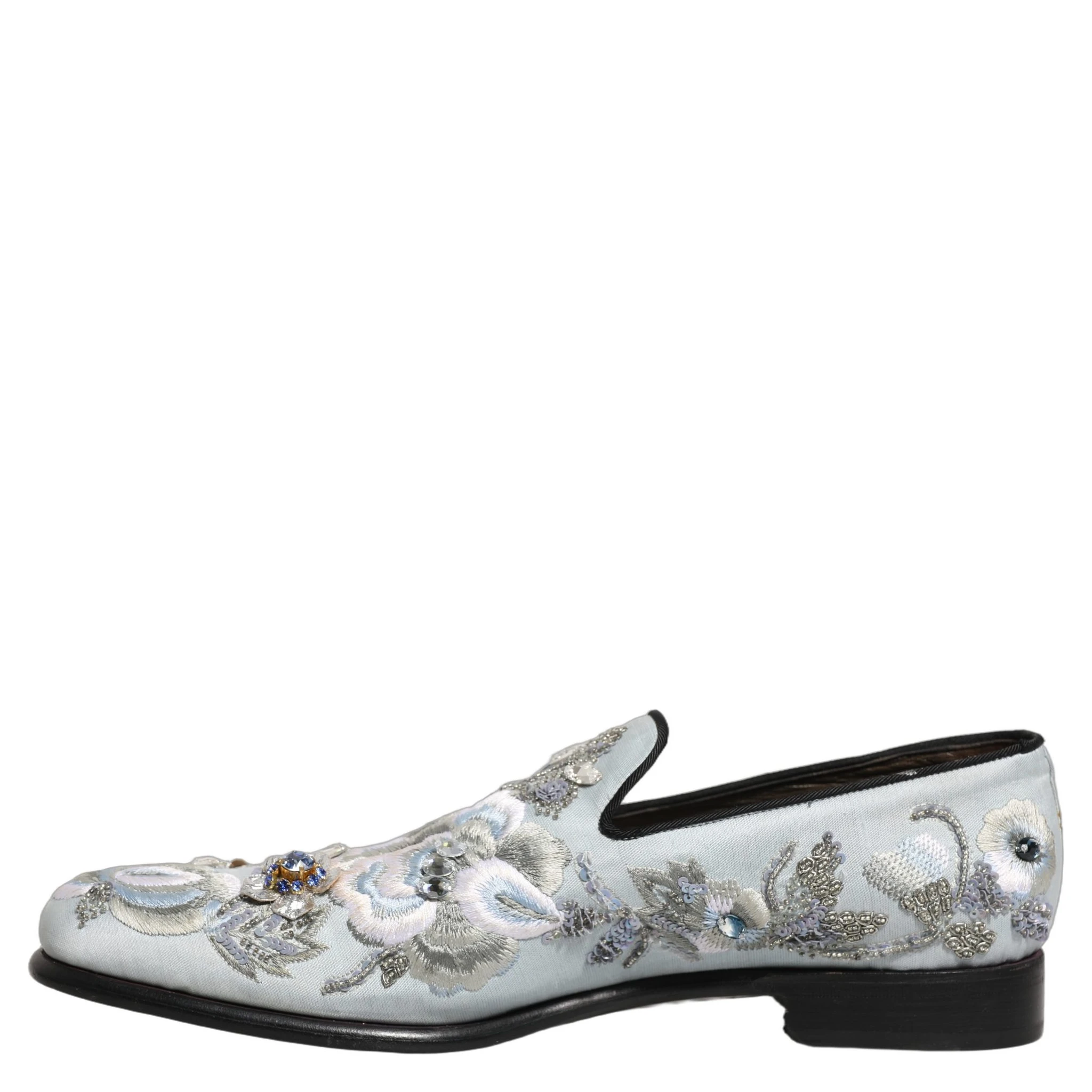 White Floral Embellished Men Loafers  Shoes