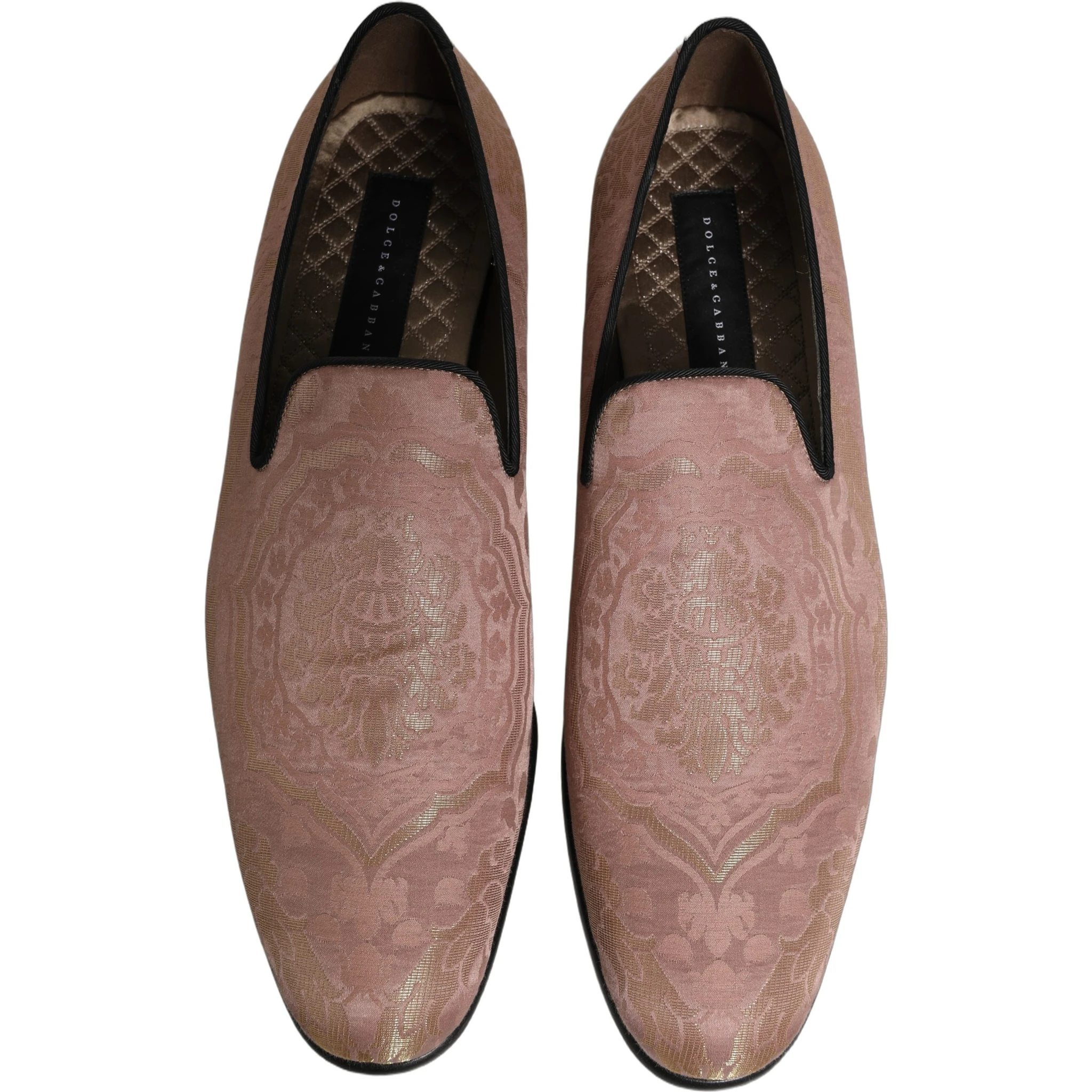 Pink Brocade Men Slip On Dress Loafers Shoes