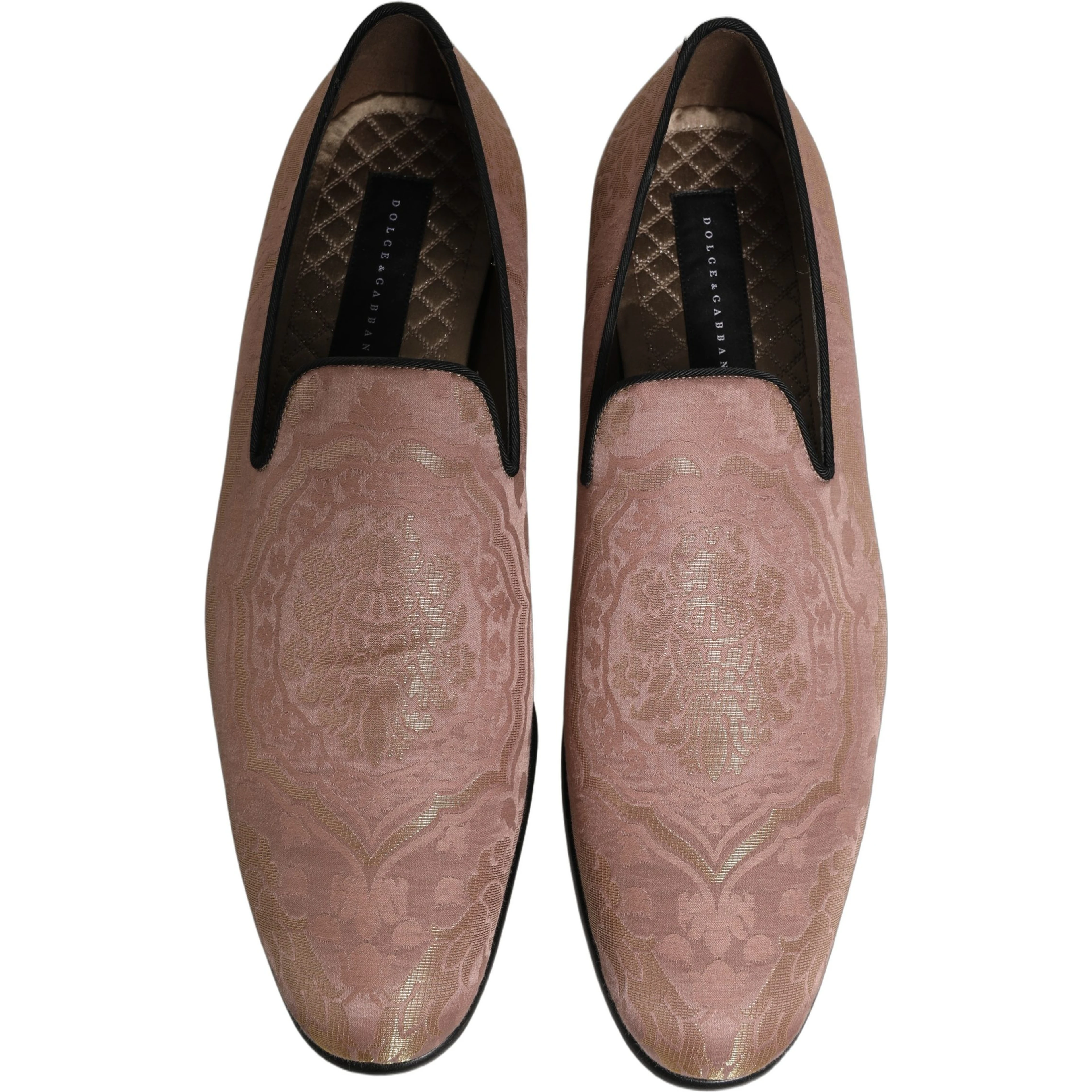 Pink Brocade Men Slip On Dress Loafers Shoes