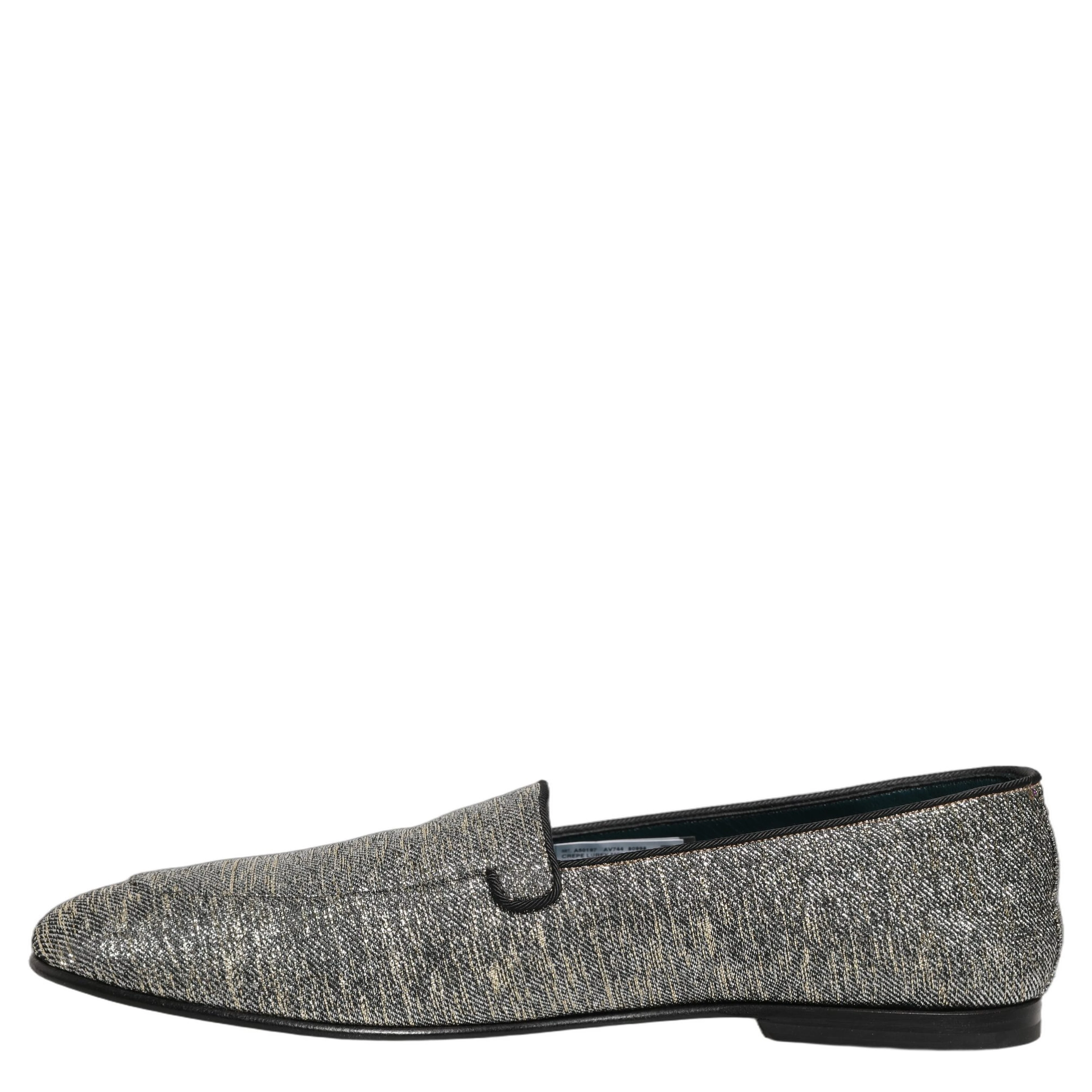 Gray Lurex Glitter Men Dress Loafers Shoes