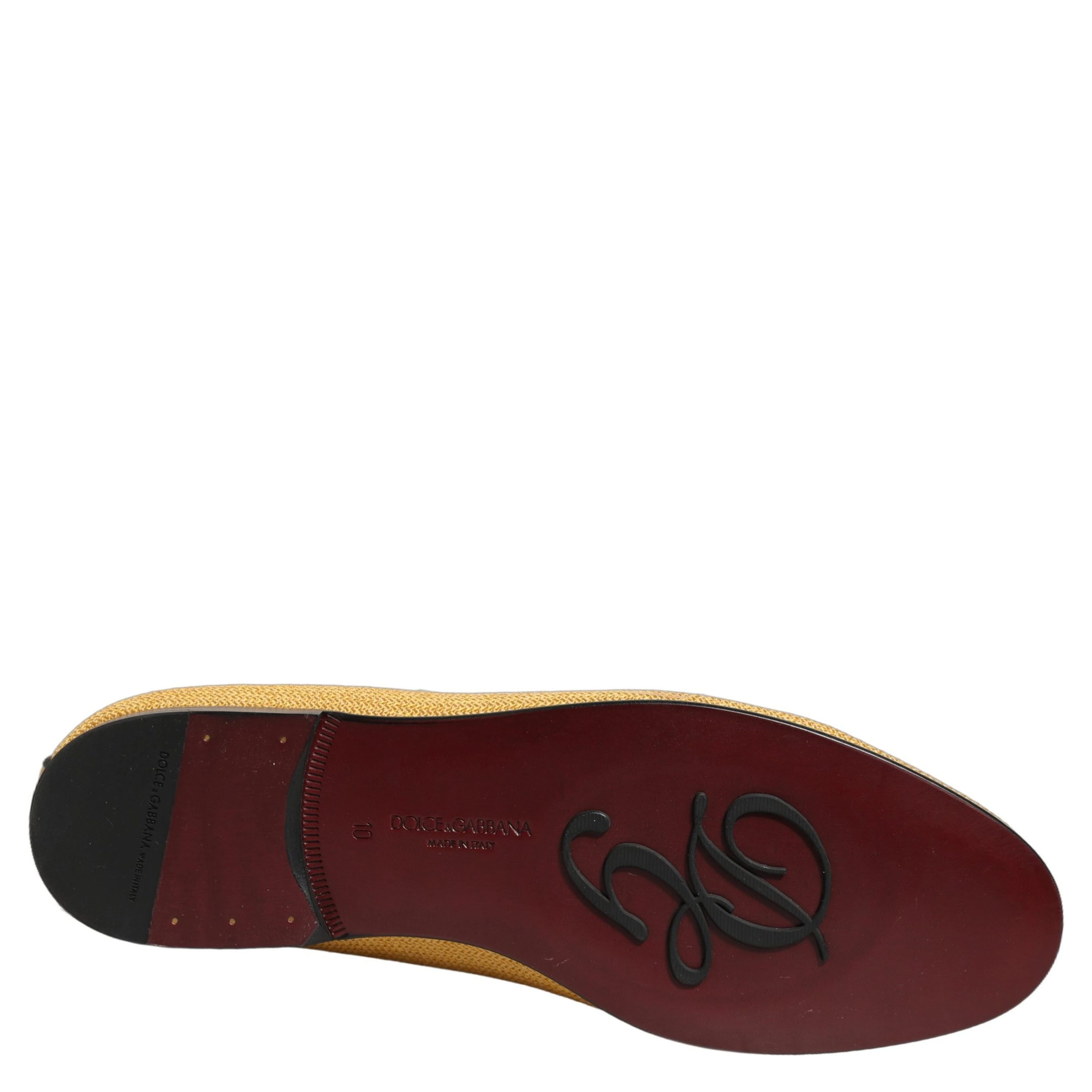 Yellow Woven Men Slip On Dress Loafers Shoes