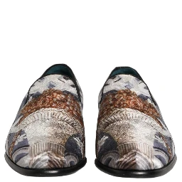 Multicolor Floral Tapestry Embroidery Loafer Shoes