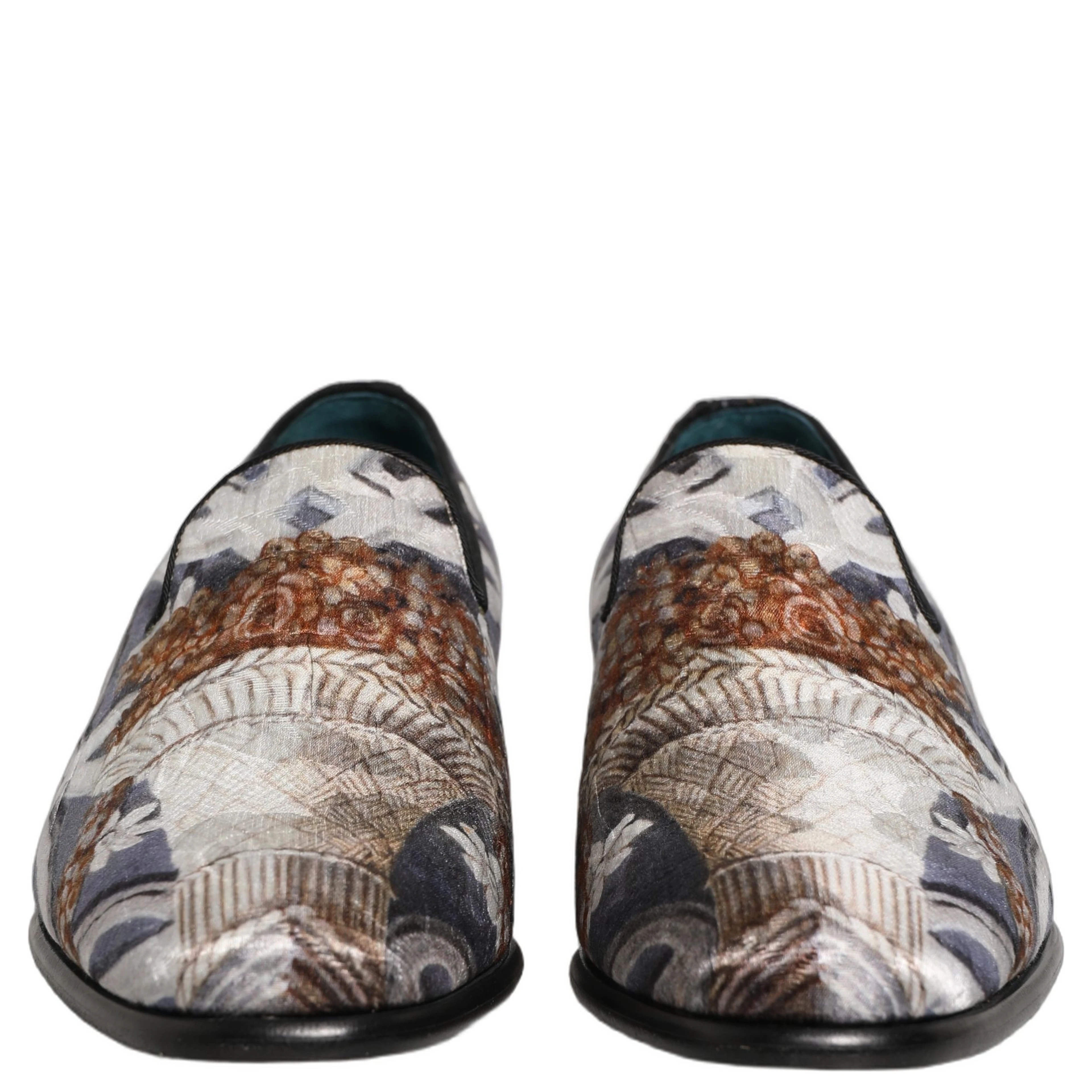 Multicolor Floral Tapestry Embroidery Loafer Shoes