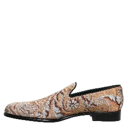 Gold Brocade Baroque Men Loafers Shoes