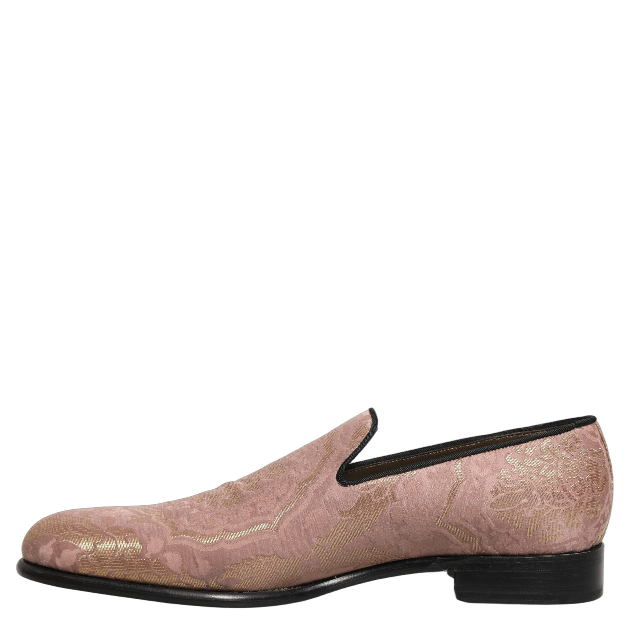 Pink Brocade Men Slip On Dress Loafers Shoes