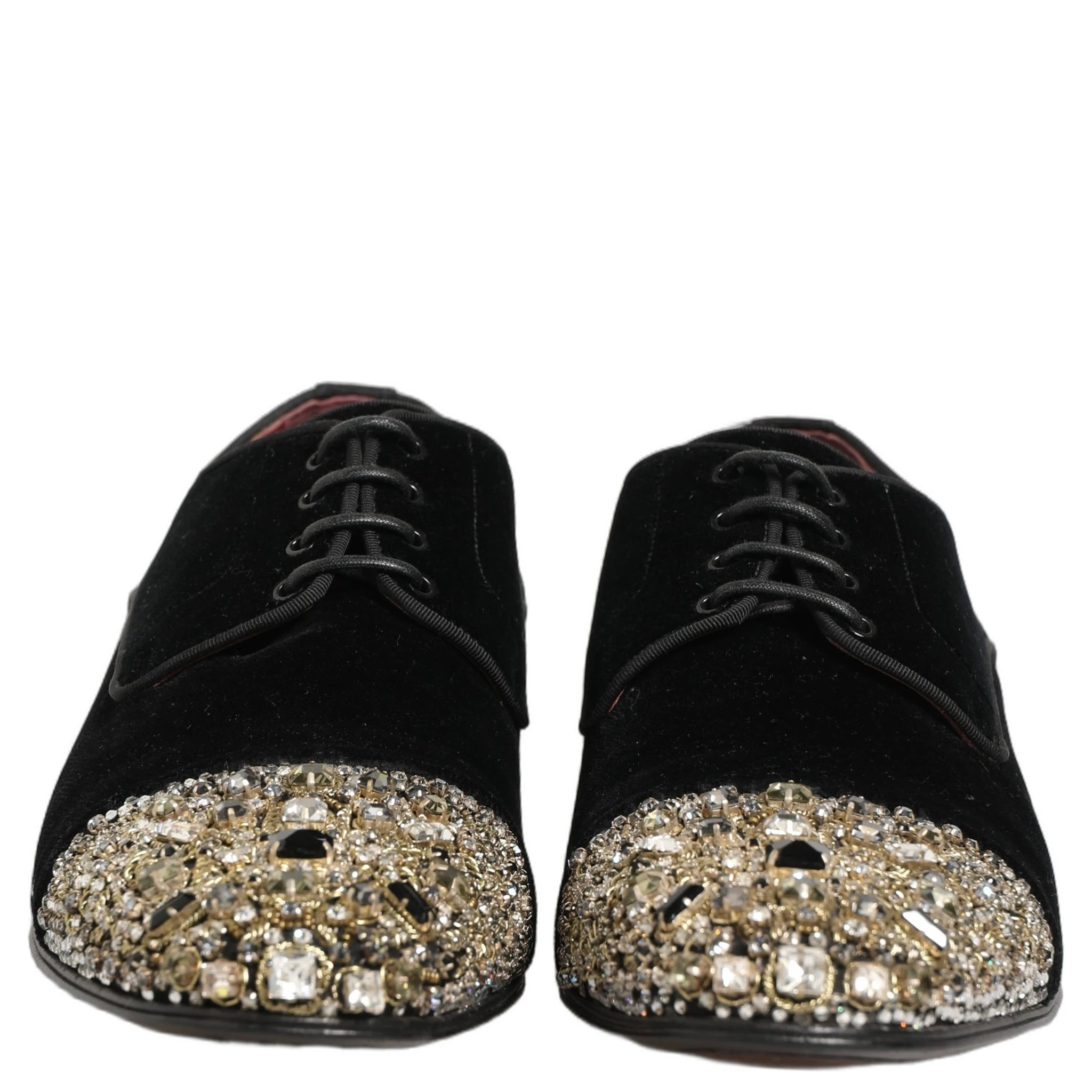 Black Suede Embellished Derby Dress Shoes