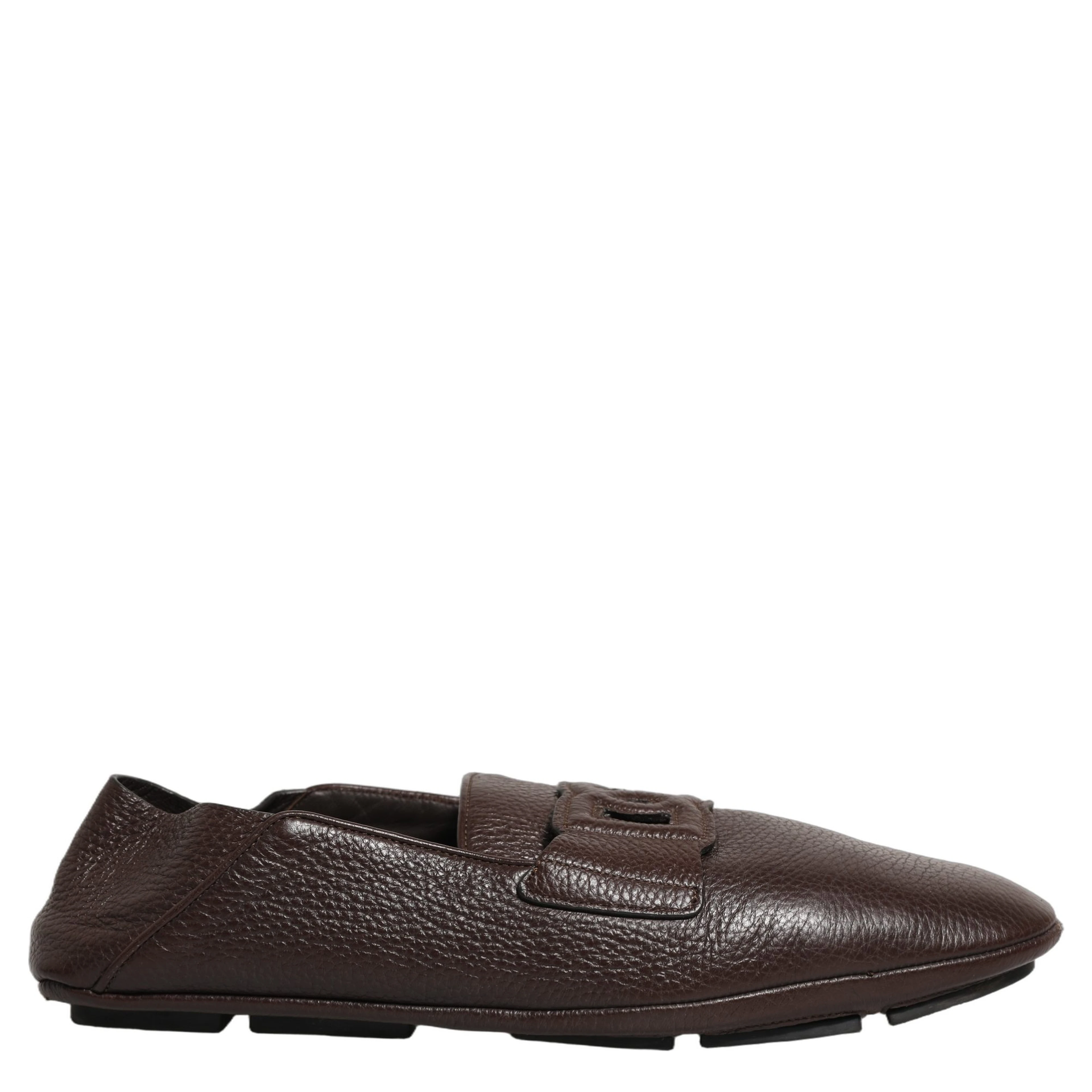 Brown Deerskin Leather Driver Loafers Shoes