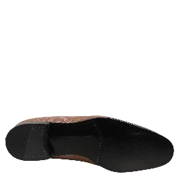 Pink Brocade Men Slip On Dress Loafers Shoes
