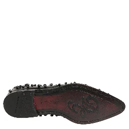 Black Leather Studded Men Formal Derby Shoes