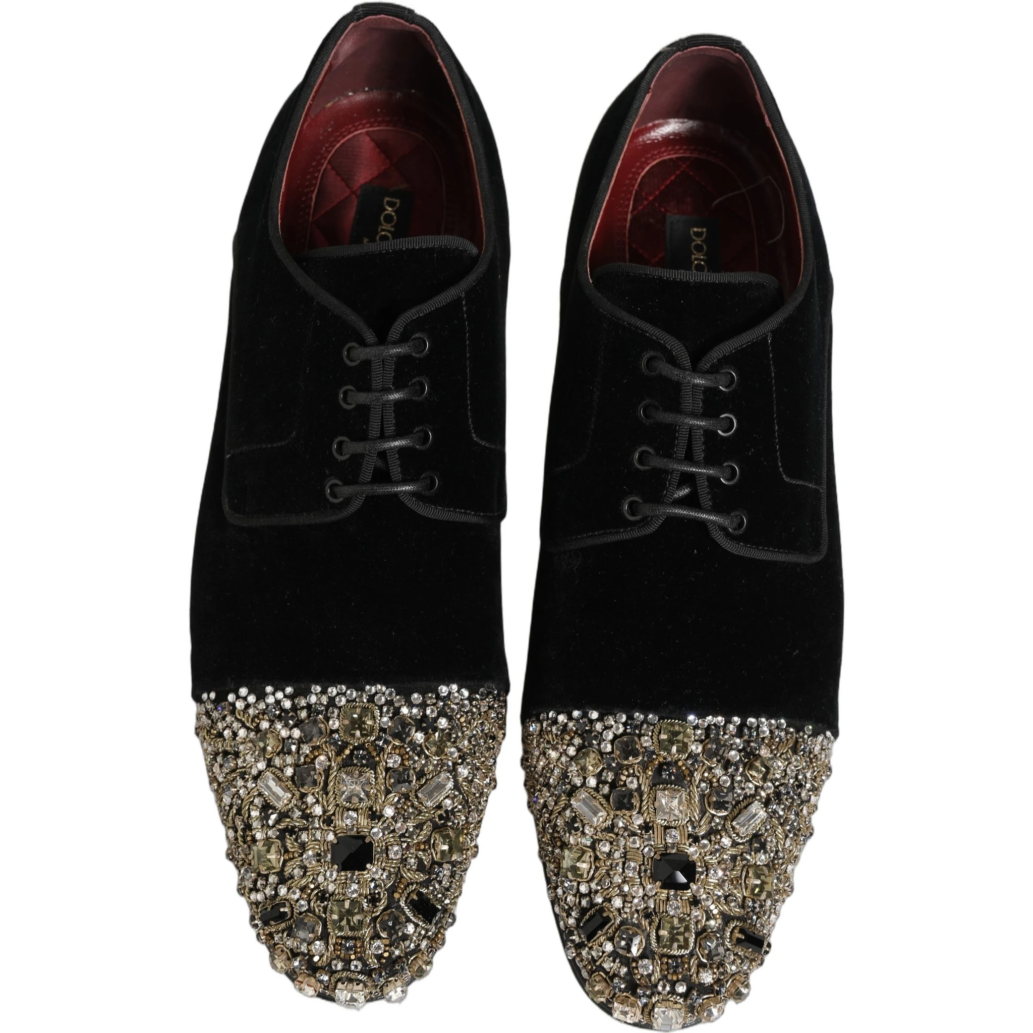 Black Suede Embellished Derby Dress Shoes