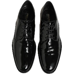 Black Leather Lace Up Derby Dress Formal Shoes