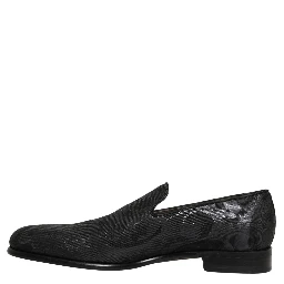 Black Brocade Men Slip On Dress Loafers Shoes