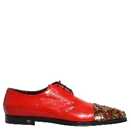 Red Embellished Men Derby Dress Formal Shoes