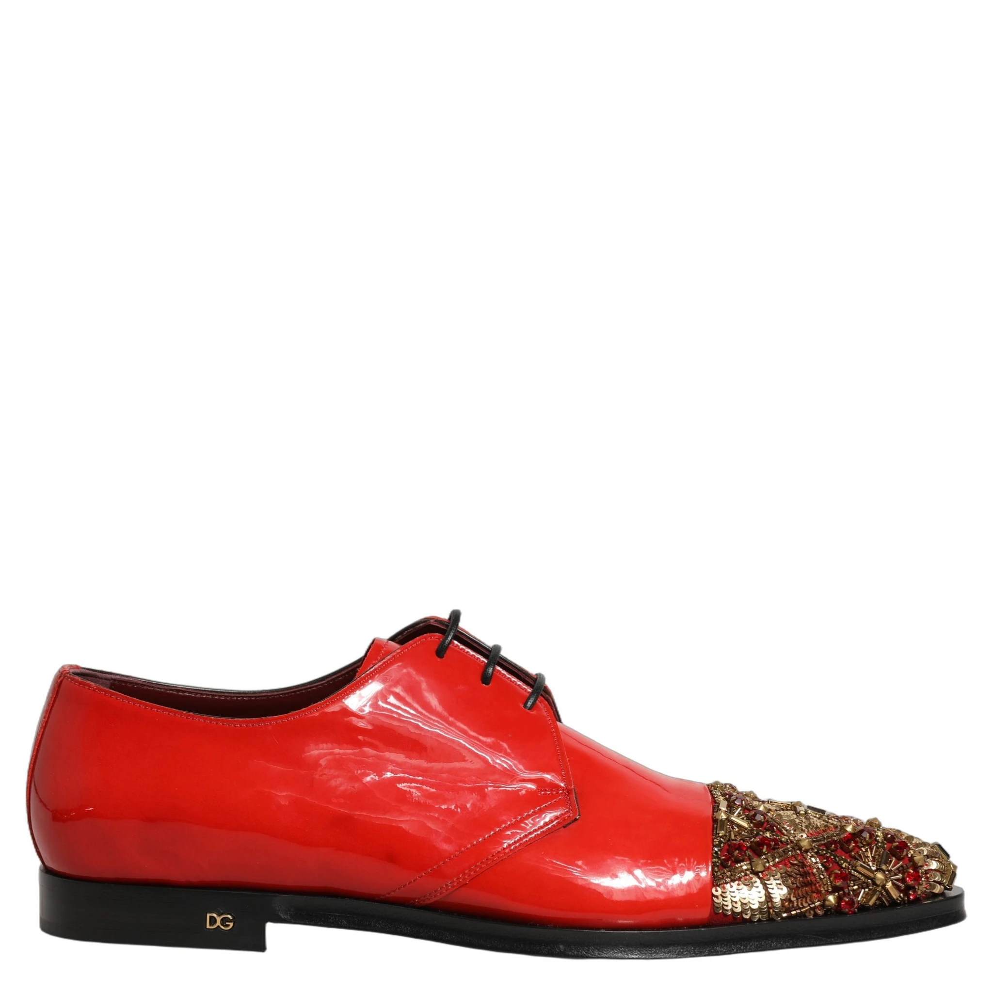 Red Embellished Men Derby Dress Formal Shoes