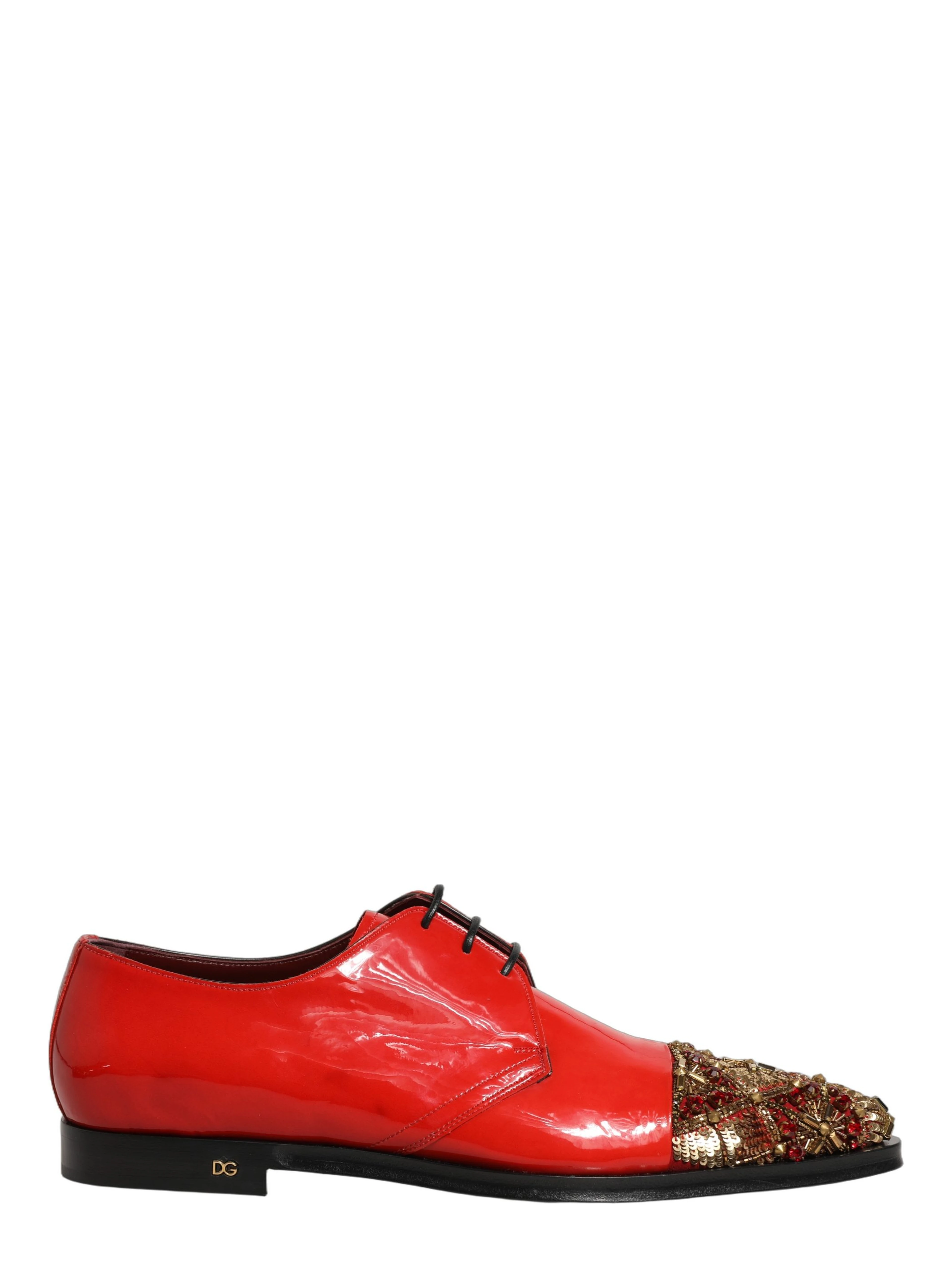 Red Embellished Men Derby Dress Formal Shoes