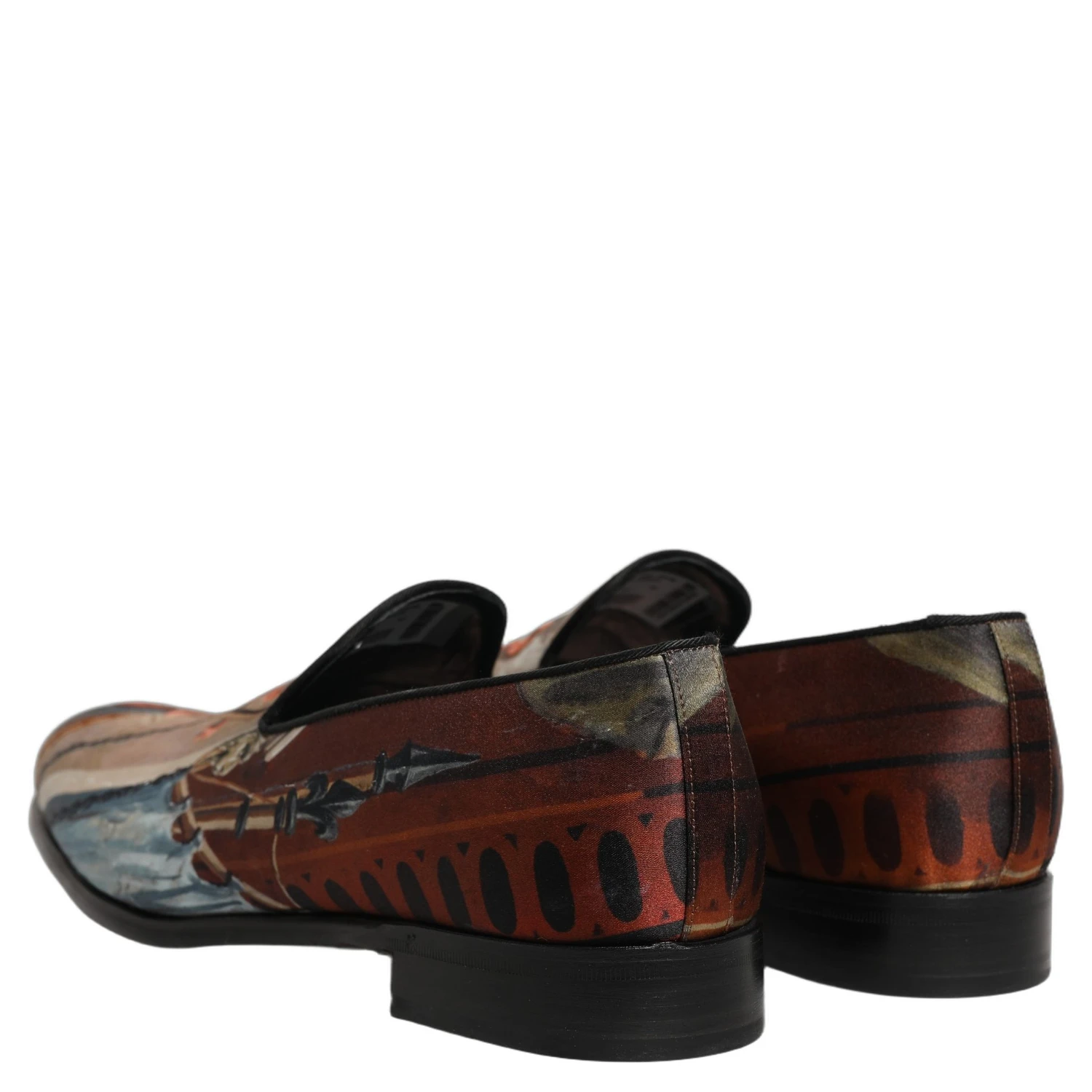 Multicolor Lion Print Slip On Loafers Shoes