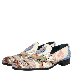 Multicolor Sequin Embroidered Loafers Shoes
