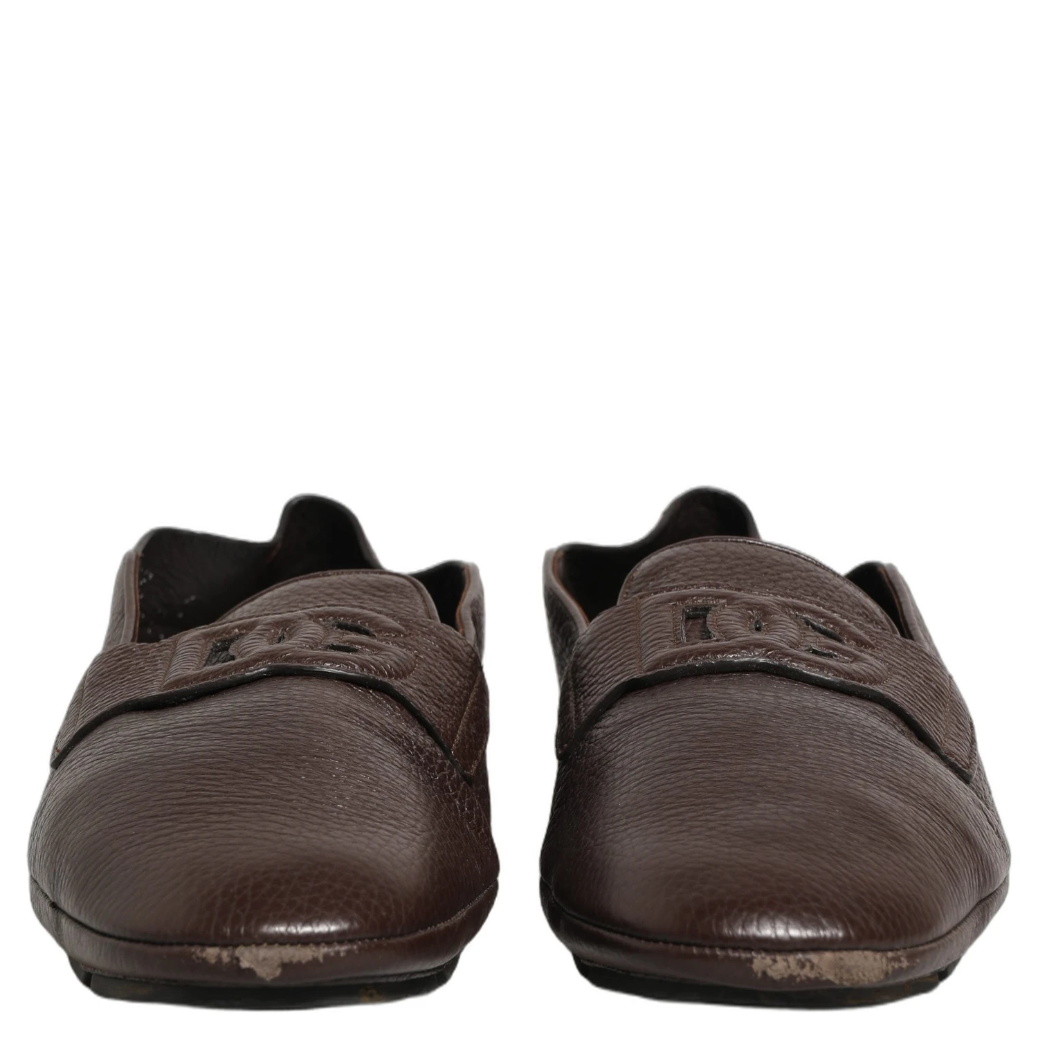 Brown Deerskin Leather Driver Loafers Shoes