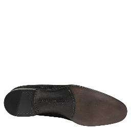 Black Brocade Men Slip On Dress Loafers Shoes