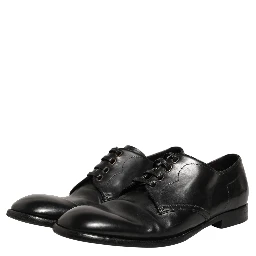 Black Leather Lace Up Derby Dress Formal Shoes