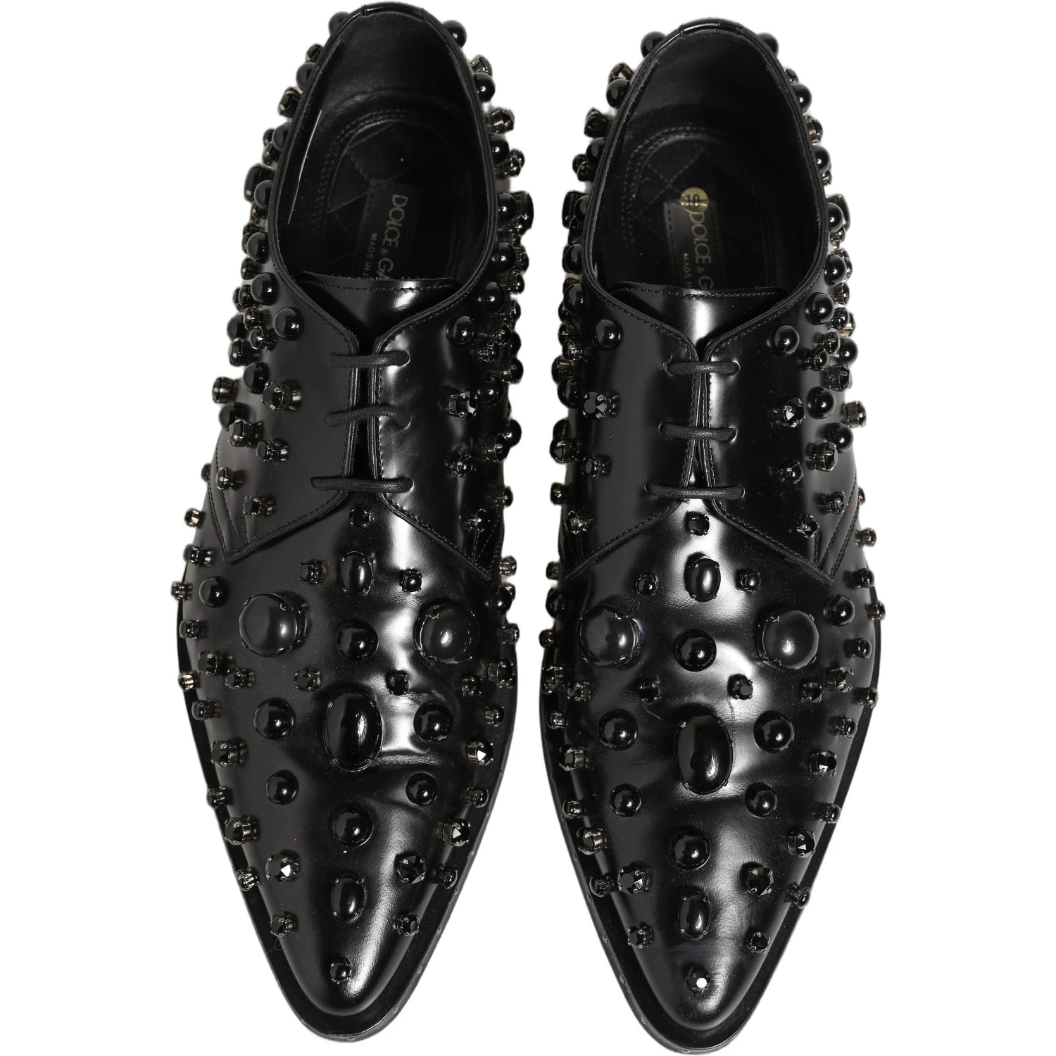 Black Leather Studded Men Formal Derby Shoes